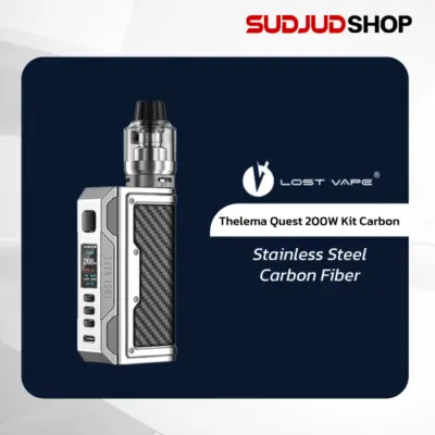 lost vape thelema quest 200w kit carbon stainless steel carbon fiber