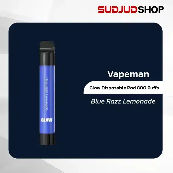 vapeman glow disposable pod 800 puffs blue razz lemonade