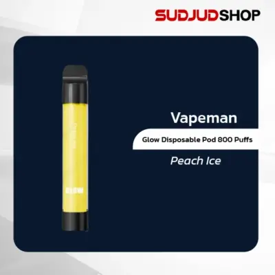 vapeman glow disposable pod 800 puffs peach ice