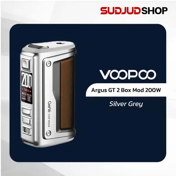 voopoo argus gt 2 box mod 200w silver grey