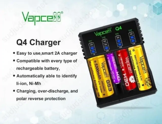 รางชาร์จ vapcell q4 charger 4 ช่อง