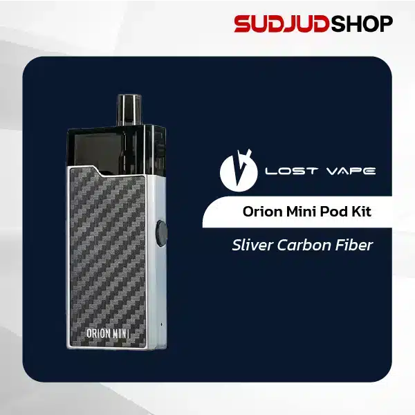 lost vape orion mini pod kit sliver carbon fiber