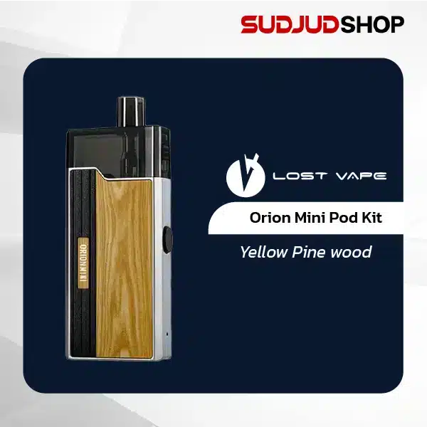 lost vape orion mini pod kit yellow pine wood