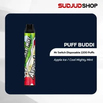 puff buddi mr switch disposable 2200 puffs apple ice cool mighty mint