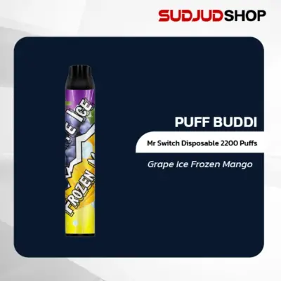 puff buddi mr switch disposable 2200 puffs grape ice frozen mango