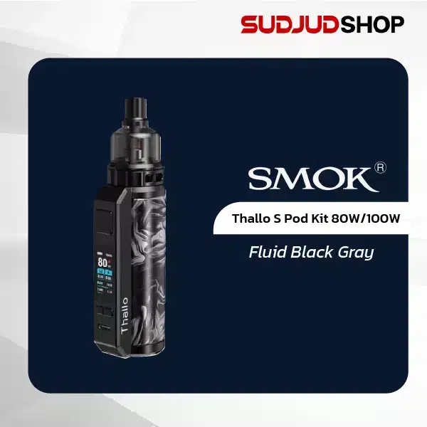 smok thallo s pod kit 80w_100w fluid black gray