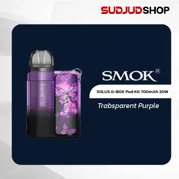 smok solus g box pod kit 700mah 20w transparent purple