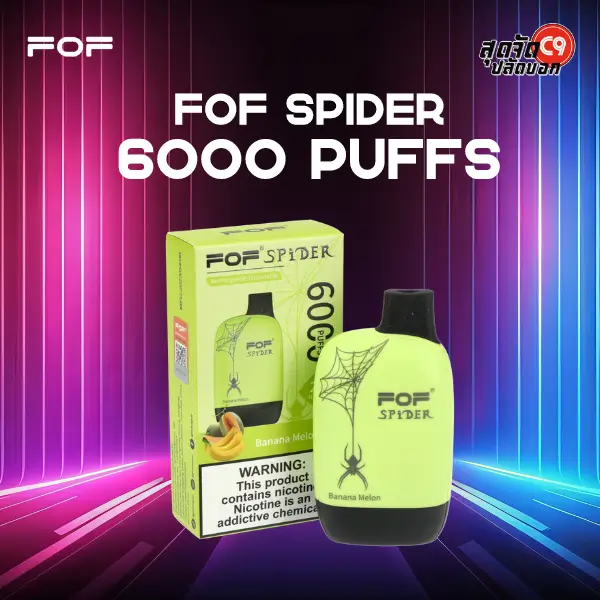 fof spider 6000 puff banana melon