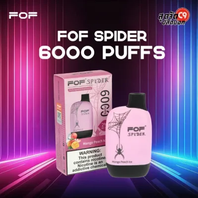 fof spider 6000 puff mango peach ice