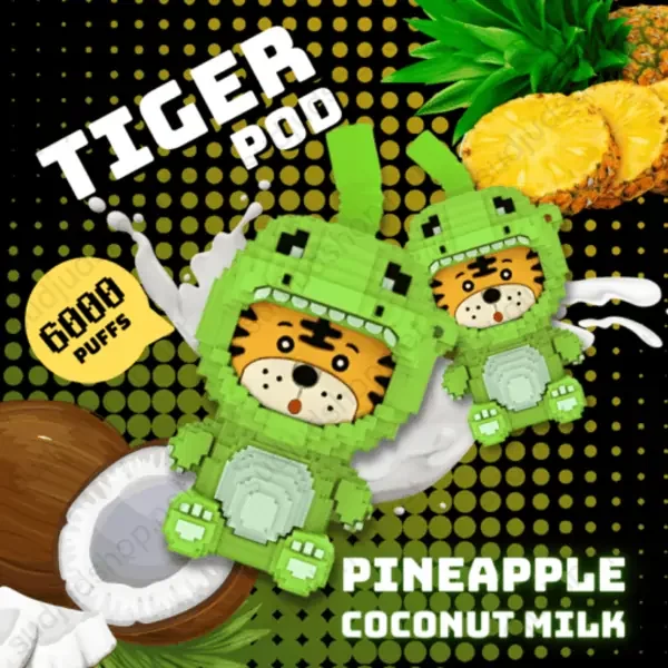 tiger disposable pod 6000puffs pineapple coconut milk