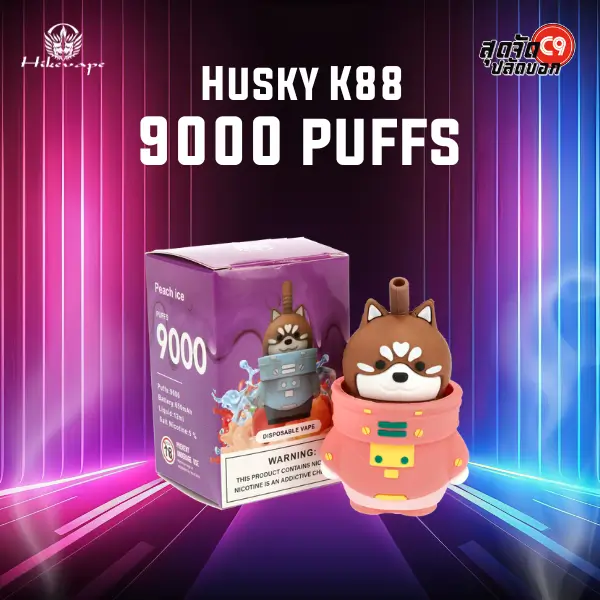 husky k88 9000 puffs peach ice