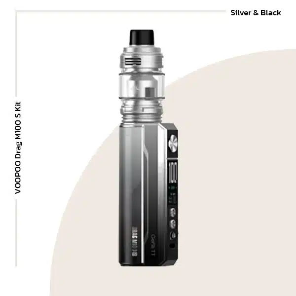 voopoo drag m100 s kit silver and black