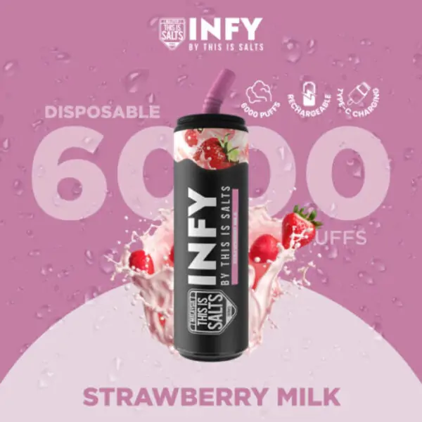 infy disposable 6000puffs strawberry milk