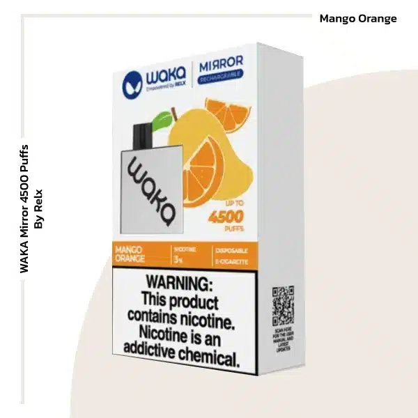 waka mirror 4500 puffs by relx mango orange